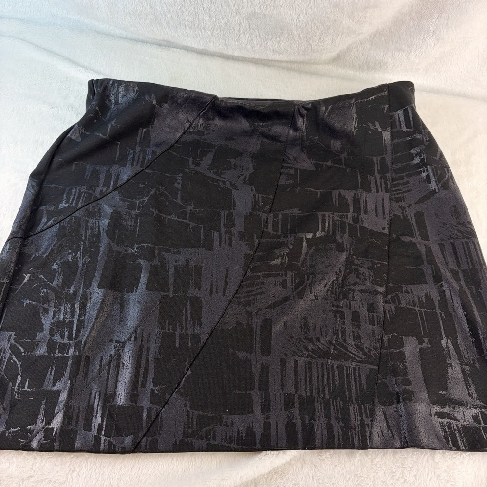 Simply Vera Vera Wang Black Abstract Print‎ Mini Pencil Skirt Large Office Siren